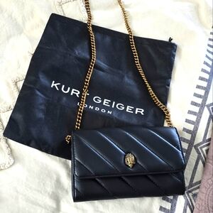 Kurt Geiger Kensington Soho - Large Soft Leather Crossbody Bag, Black -
